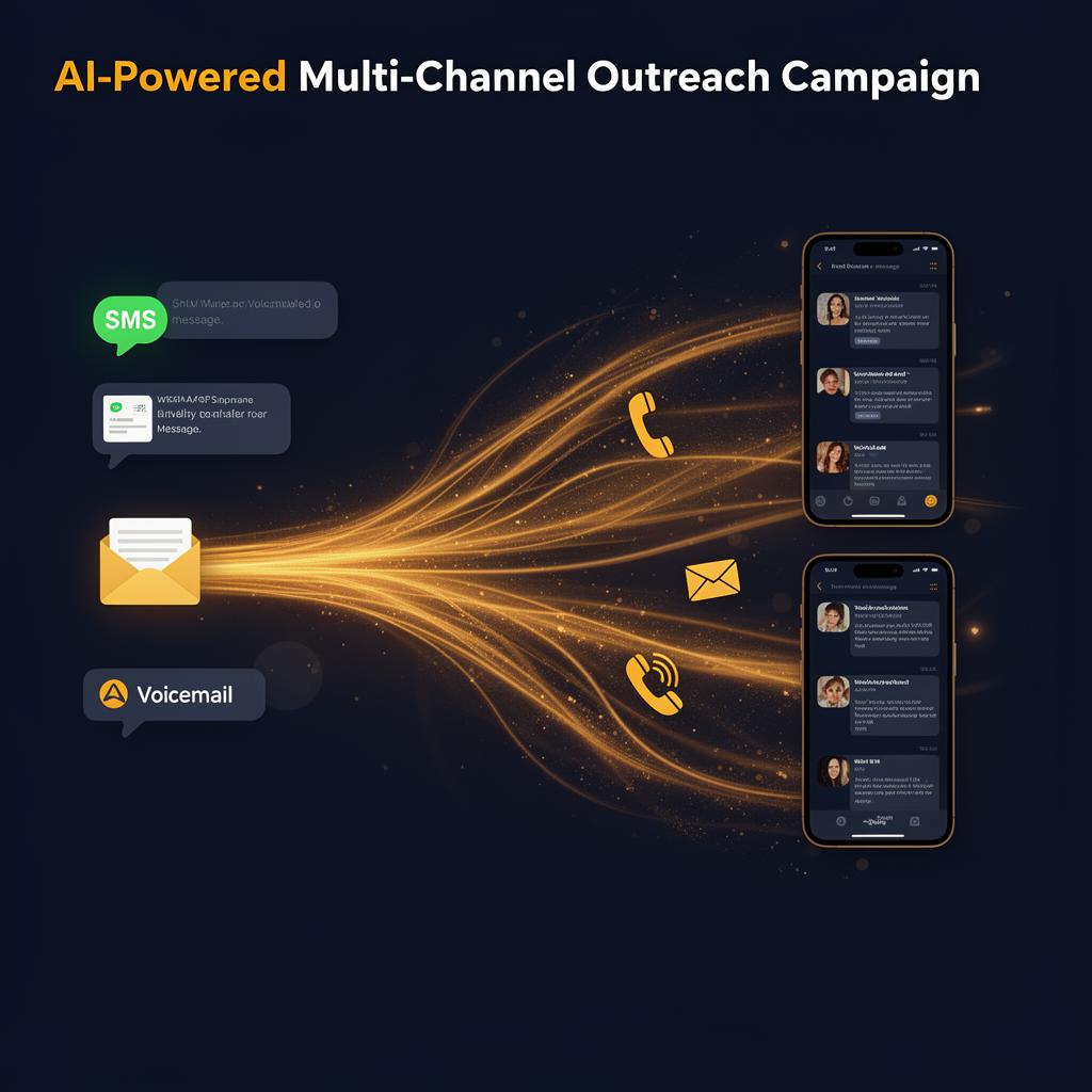 AI-powered multi-channel outreach campaign with SMS, email and voicemail